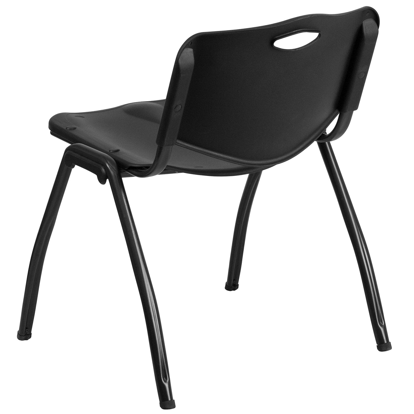 Flash Furniture 5 Pack HERCULES Series 880 lb. Capacity Black Plastic Stack Chair