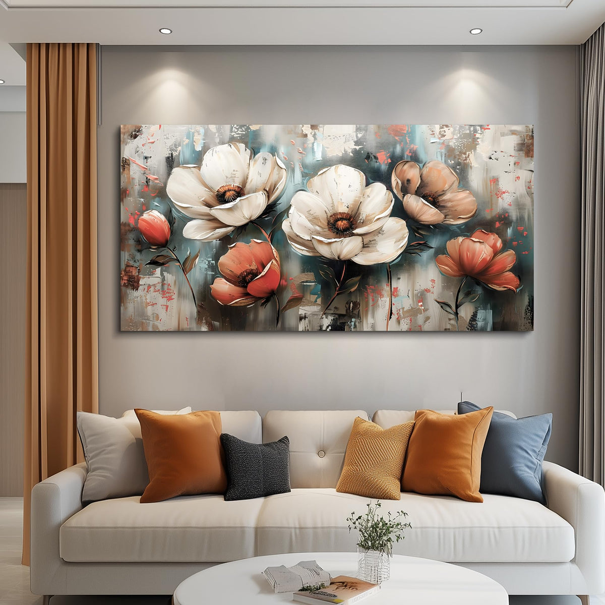 FUHAIHUA Canvas Decor For Living Room Large Wall Art For Office Bedroom Decorations Flowers Landscape Paintings Boho Pictures Artwork Aesthetic Posters Ready To Hang Home Decor 30x60 In