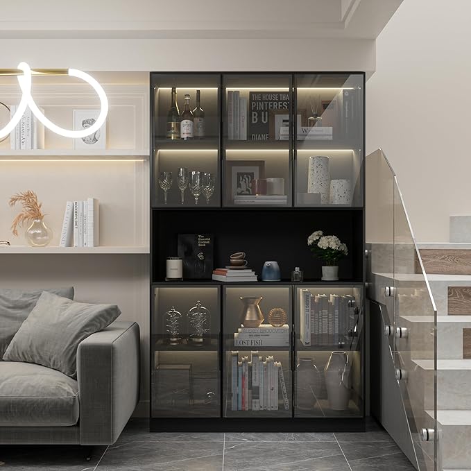 Mekminop Glass Doors Display Cabinet