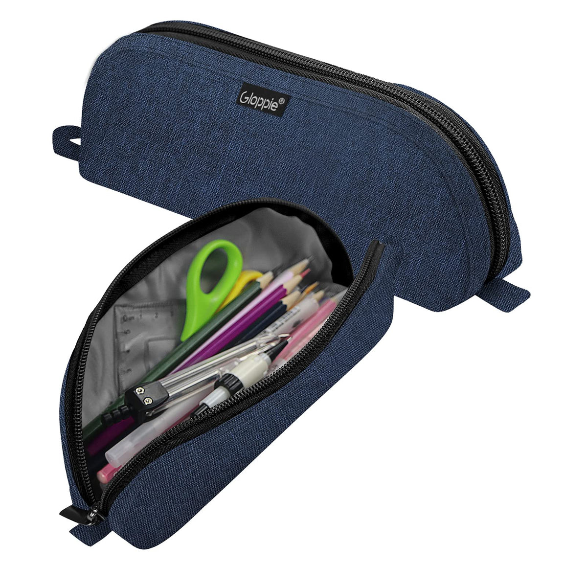 Gloppie Pencil Pouch - Practical Pencil Case, Aesthetic Simple Pencil Bag, Small Pen Holder, Back to School Supplies for Girls Boys, Blue