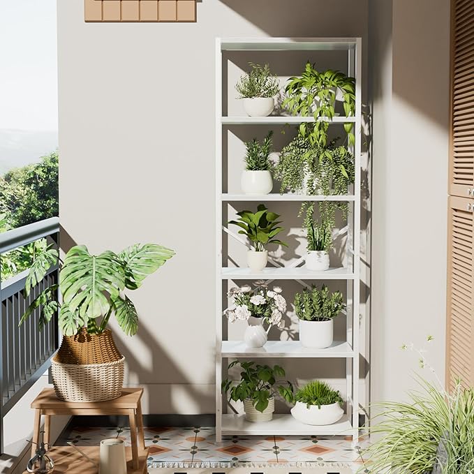 Furologee 6 Tier Book Shelf, Tall Wide Bookshelf, Modern Open Bookcase