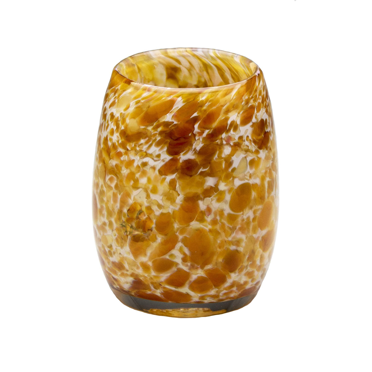 Totally Blown Glassworks Votive Candle Holder, Tea-Light, Handmade Blown Glass, Accent Vase, Centerpiece, Home Decor, Artist Dehanna Jones, Seattle, WA. (Honey Harvest Gold Brown)