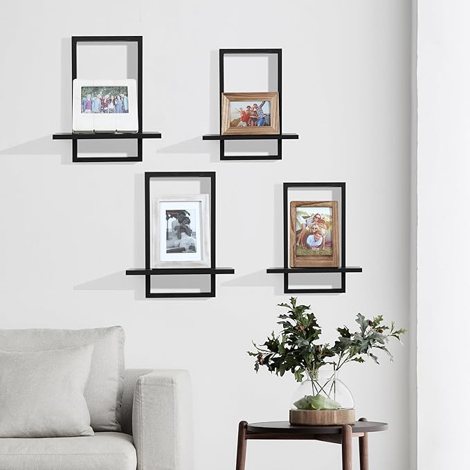 PHOENANCEE Square Floating Shelves, Wall Plants Holder, Bathroom Wall Decor