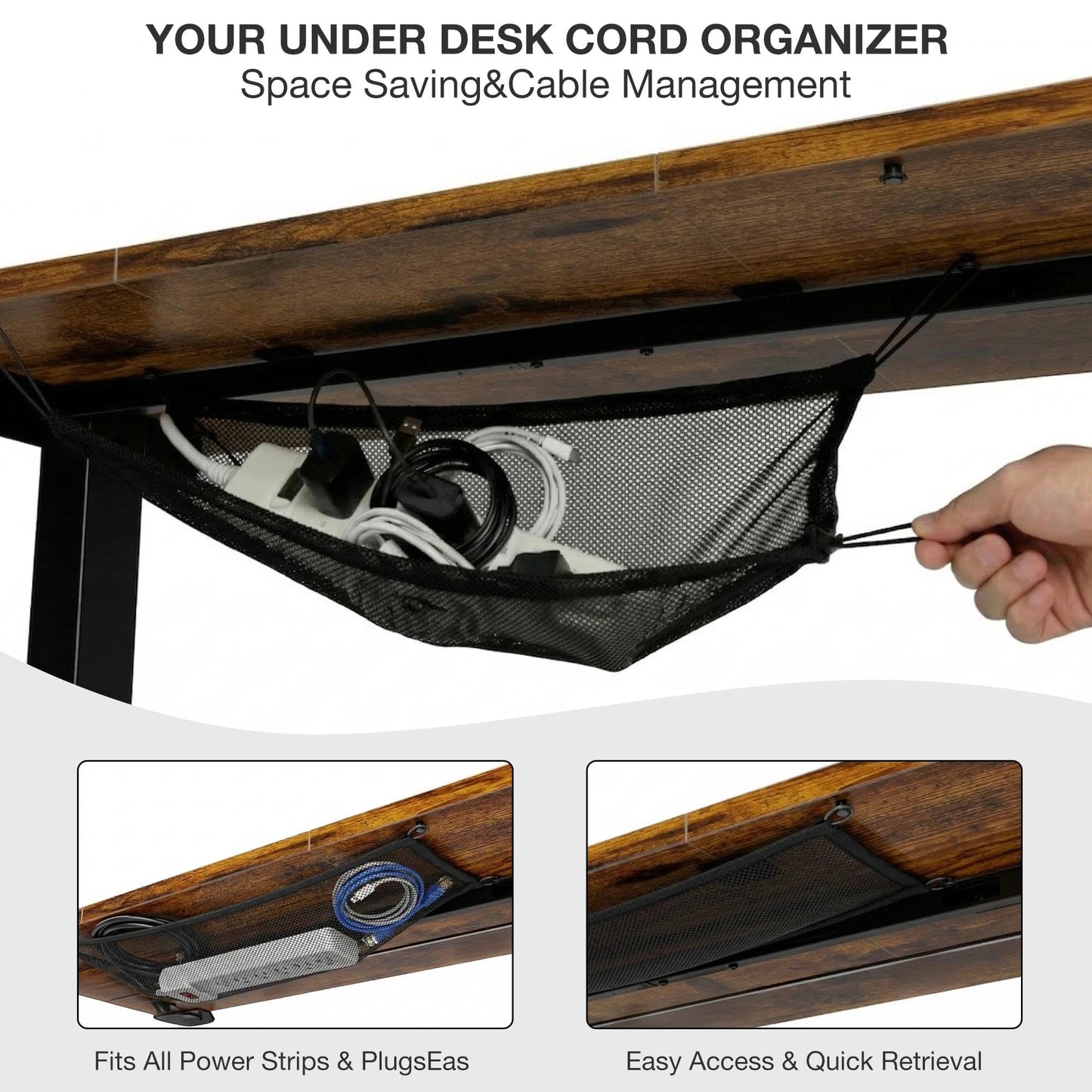 Acrolix Electric Standing Desk, Height Adjustable Home Office Desk with Memory Presets & Cable Management,Rustic Brown Sit Stand Desk for Work from Home, Ergonomic Computer Desk (48" x 24")