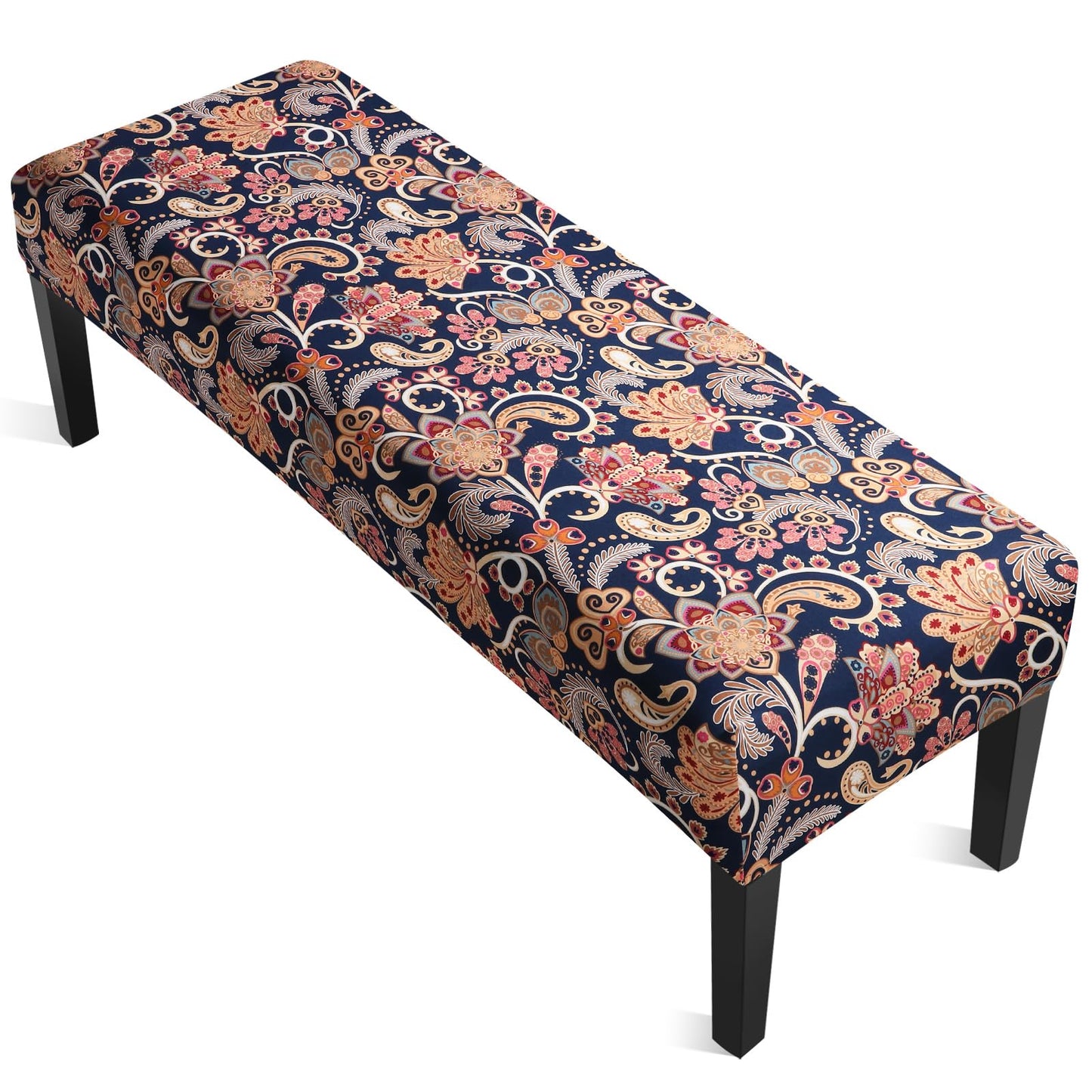 YISUN Dining Bench Covers, Stretch Seat Covers Printed Bench Covers, Rectangle Bench Slipcover Furniture Protector for Dining Room, Hotel, Bedroom, Kitchen