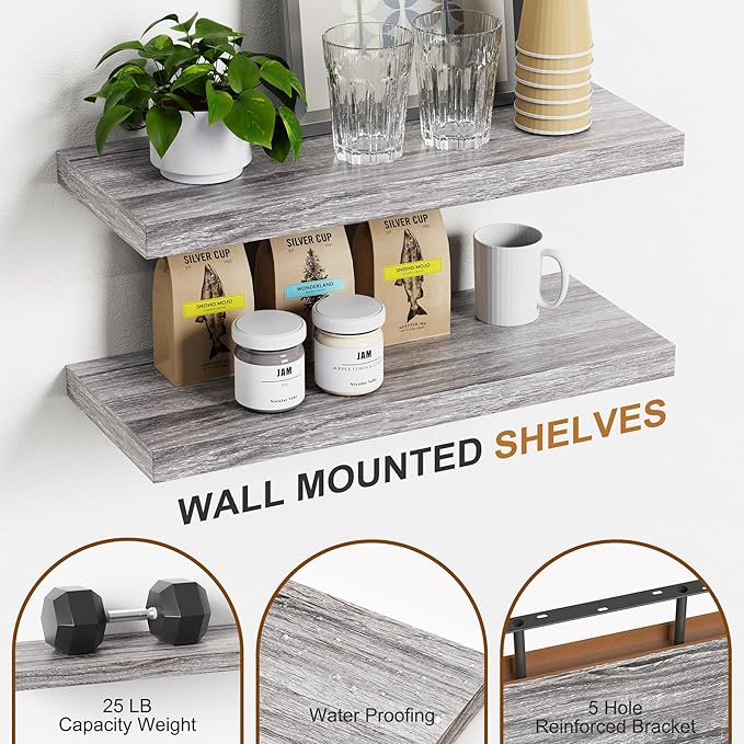 Bellsal Floating Shelves for Wall, Living Room, Bathroom Storage, Book Shelfs