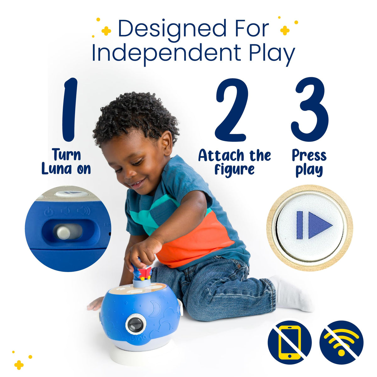 LUNA STORYTIME Kids Book Projector - Owl & Super Simple Noodle Bundle | 5 Read-Aloud Stories & 17 Songs | Story Projector, Night Light & Music Player | Screen-Free Educational Toy for Kids Ages 3+