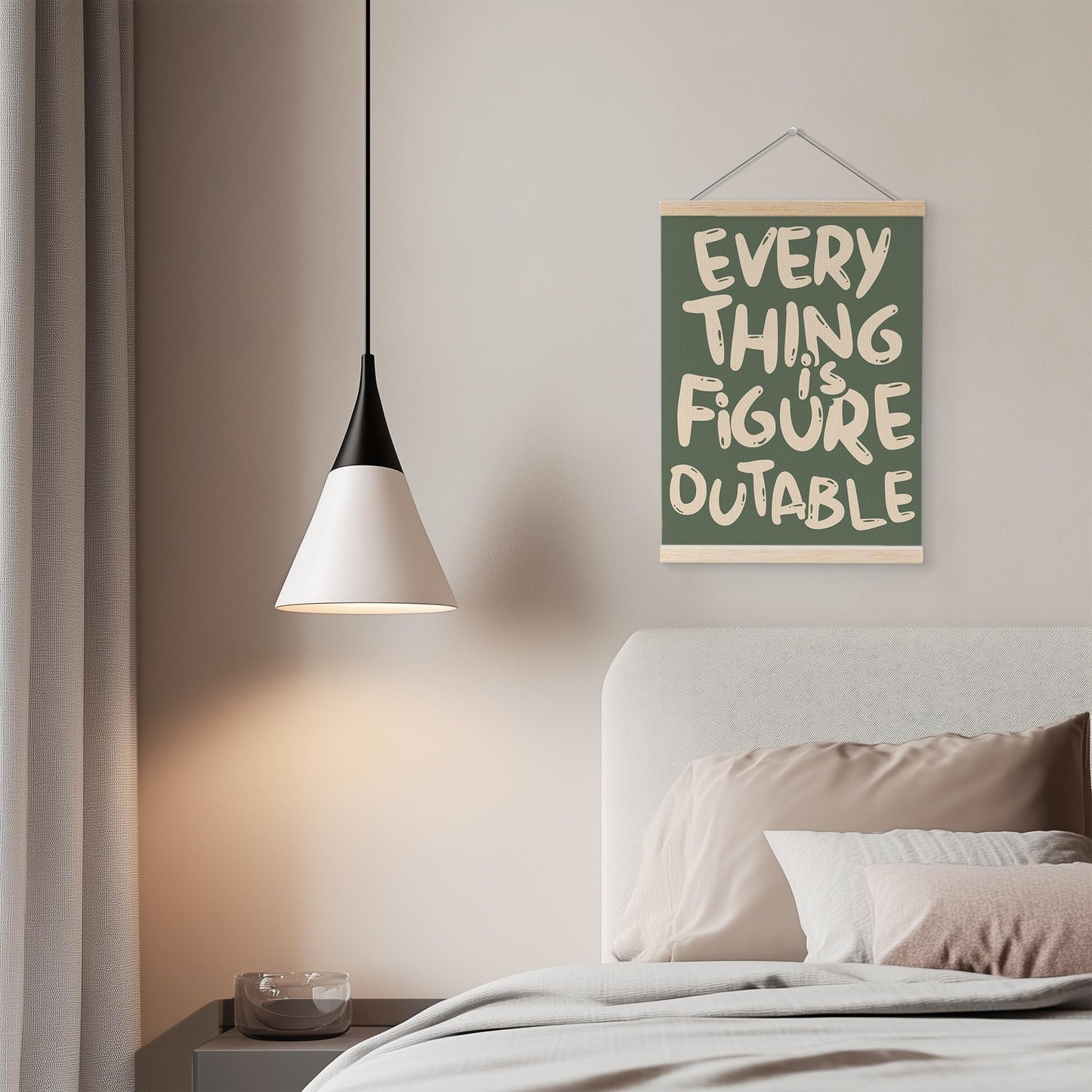 YQDEJ Everything is Figureoutable Inspirational Wall Art Poster Hanger Frame, Positive Affirmations Wall Decor, Motivational Wall Art for Home Office Classroom, 12x16 Inch