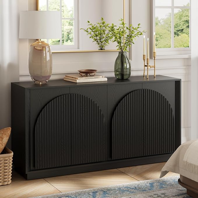 WIN2WIN 65" Fluted Sideboard Buffet Cabinet
