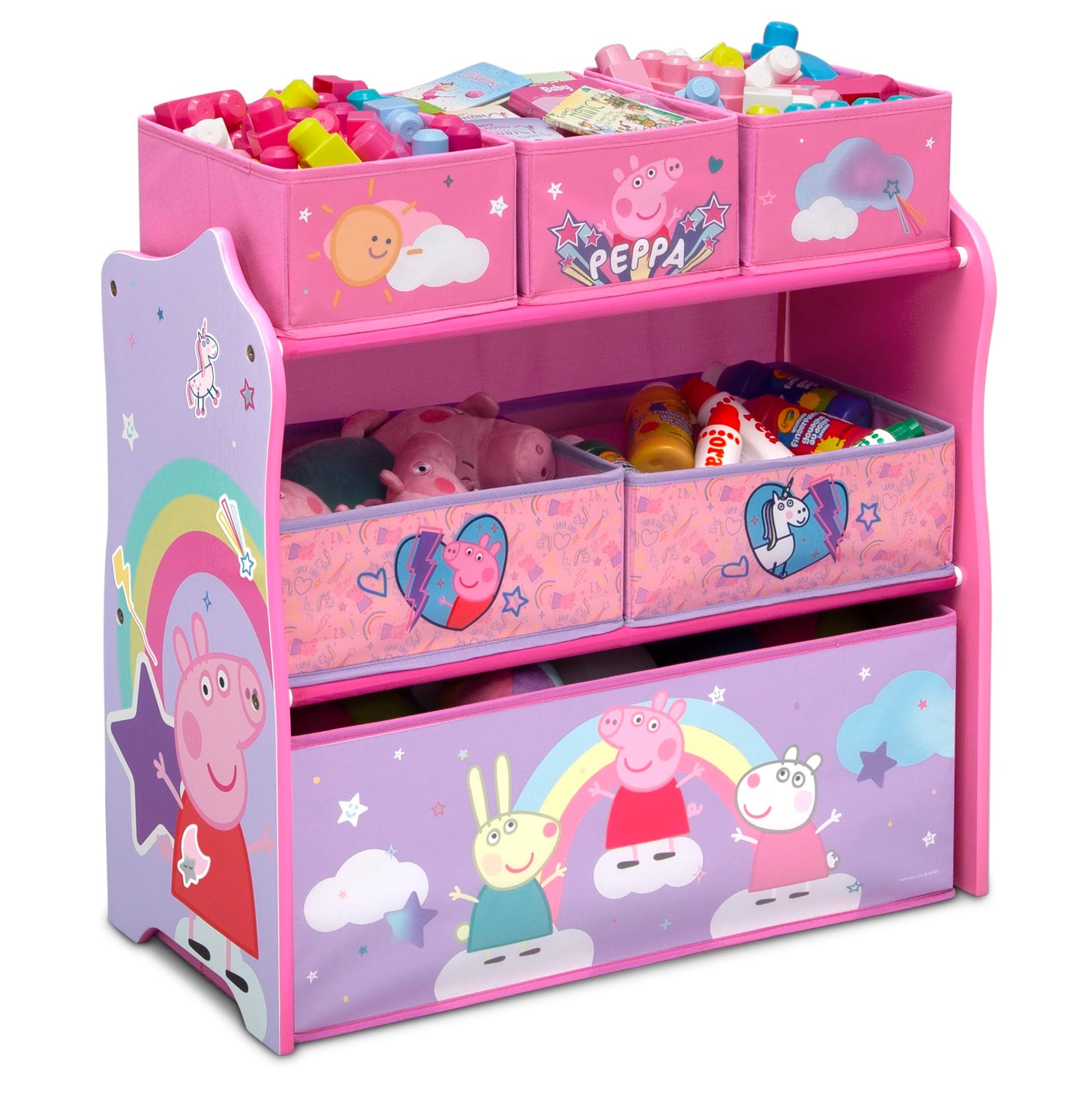 Delta Children Design & Store 6 Bin Toy Storage Organizer, Peppa Pig