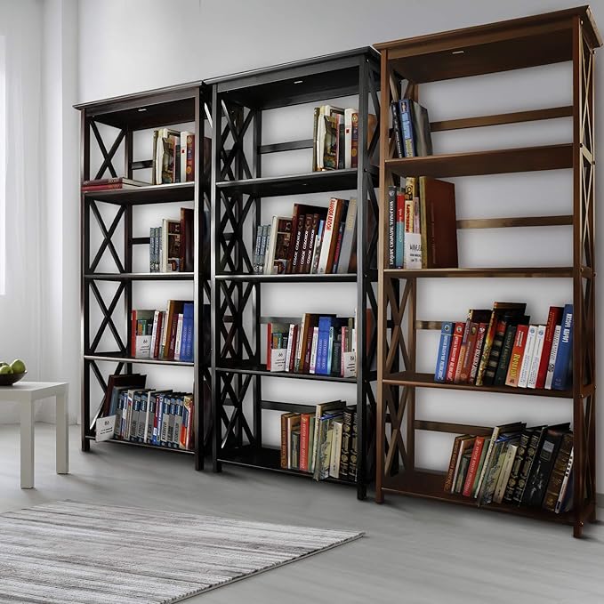 Montego 5-Shelf Bookcase-Espresso
