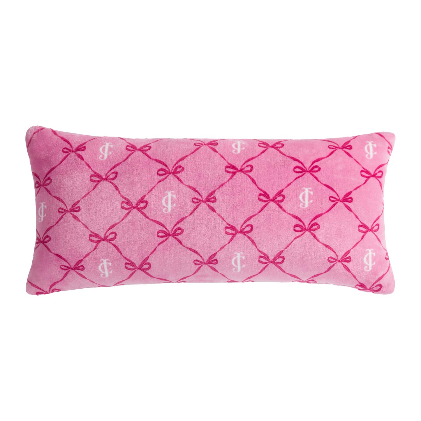 Juicy Couture 18" x 36" Plush Body Pillow, Pink Bow Lattice