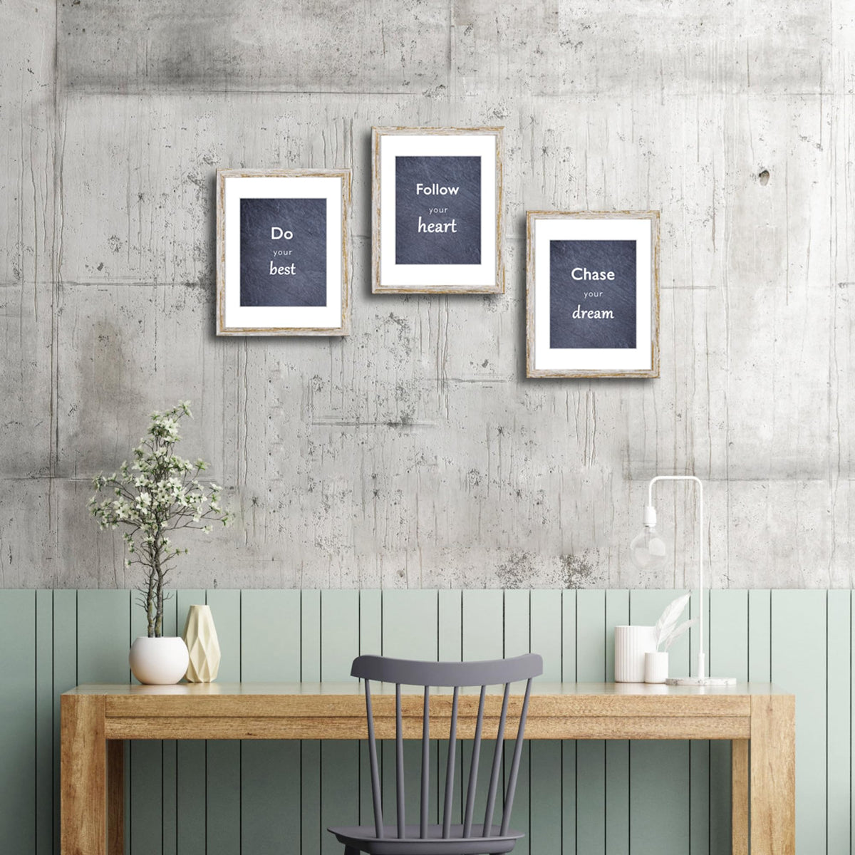 DEKWINN Rustic Distressed Retro Style White Frame 11x14 Picture Frame Set of 3 with Real Glass for Pictures 8x10 with Mat or 11x14 Without Mat, Wall Gallery or Tabletop display