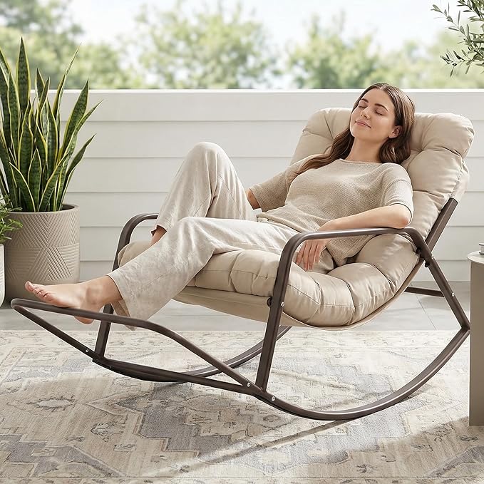 RADIATA Rocking Lounge Chair, Indoor Outdoor Reclining Lounger