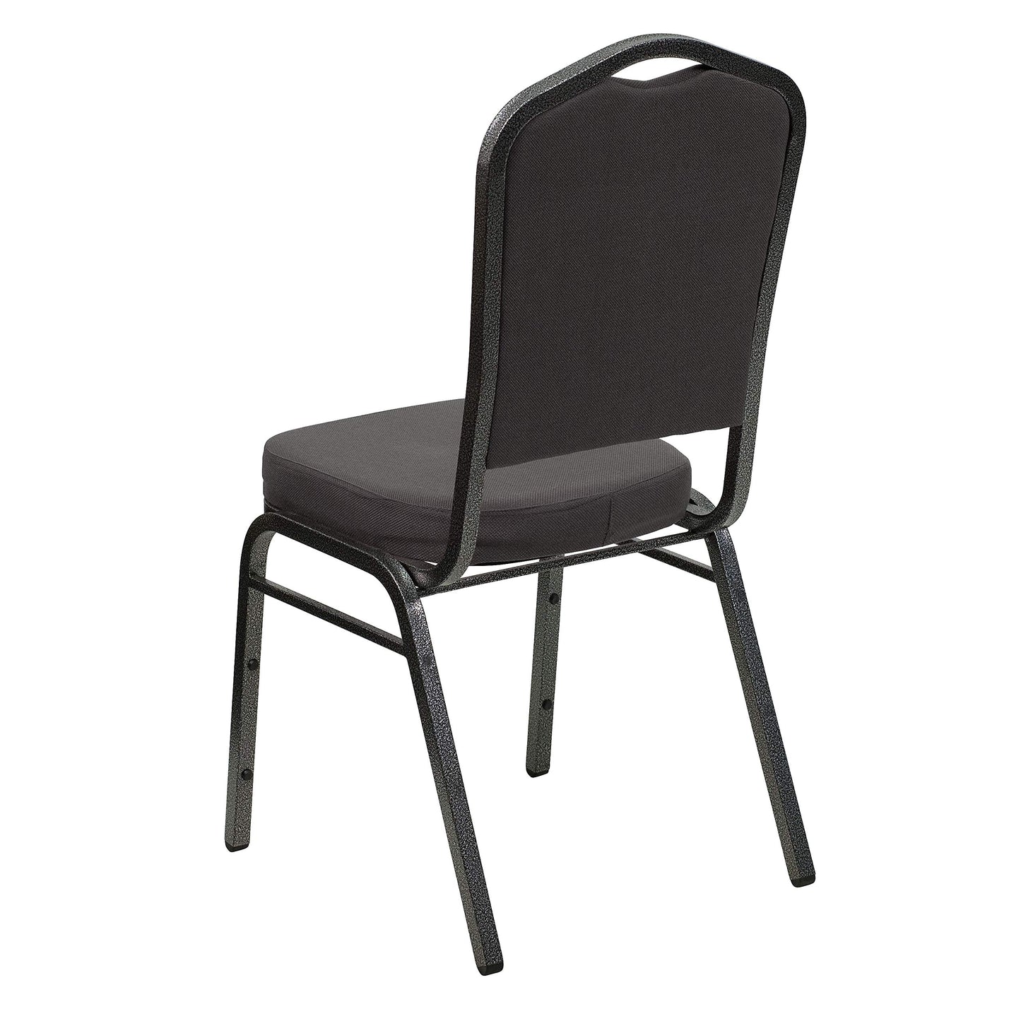 Flash Furniture HERCULES Series Crown Back Stacking Banquet Chair in Gray Fabric - Silver Vein Frame