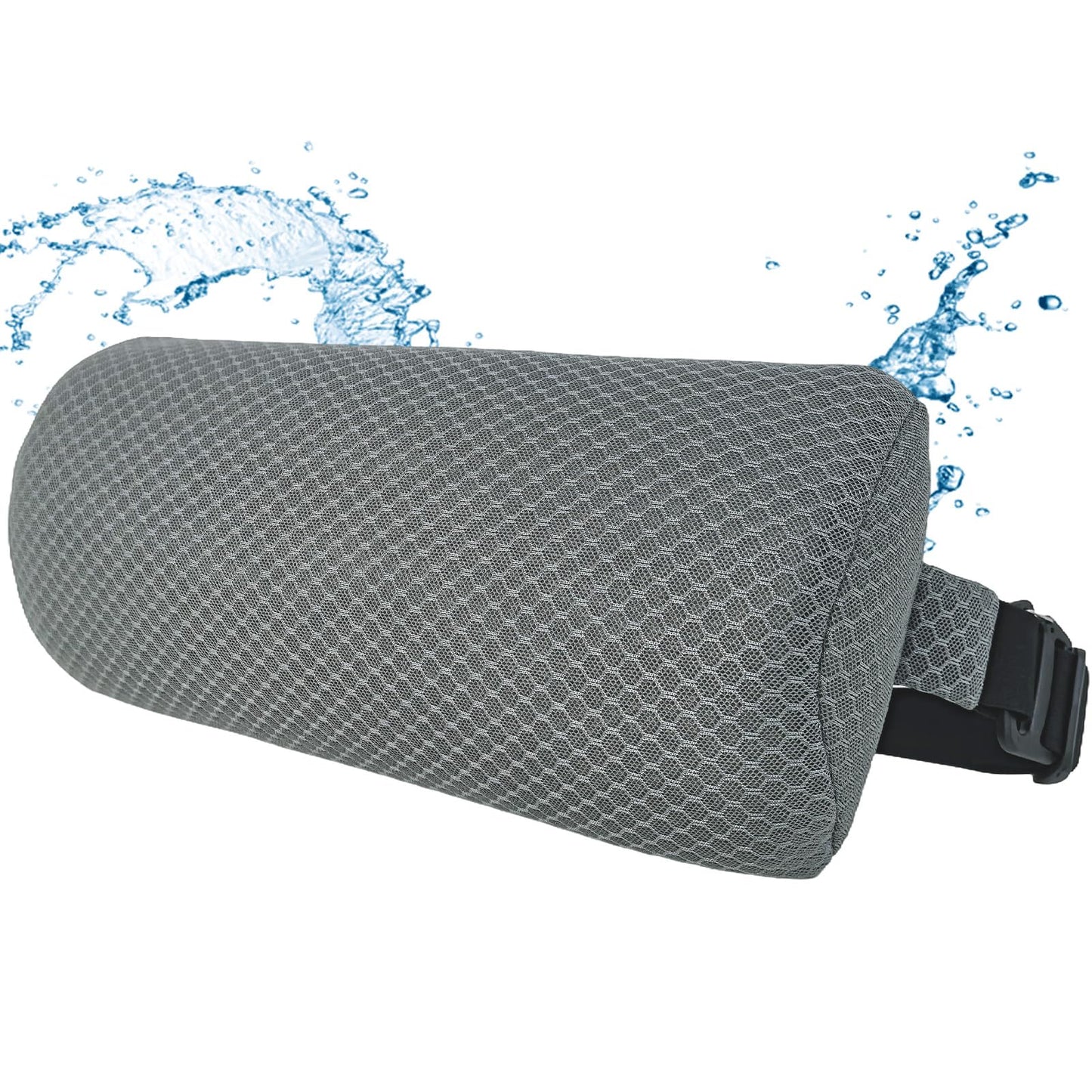 REEZEIVI 1Pack Headrest Pillow for Patio Chaise Lounge,Chaise Lounge Pillows Outdoor 3D air mesh with Elastic Band,Quick Drying and Washable Spa Pillow for Recliner,Beach Chair,Office Chair Gray