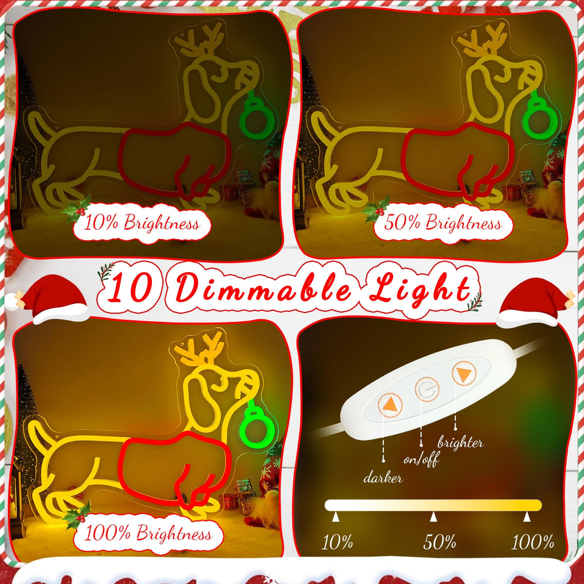 FuugZze Dachshund Neon Sign Christmas Neon Lights for Bedroom Weiner Dog Led Signs for Bedroom Wall Dimmable Dachshund Light Up Sign for Neon Christmas Decorations Party Wall Room Home Decor