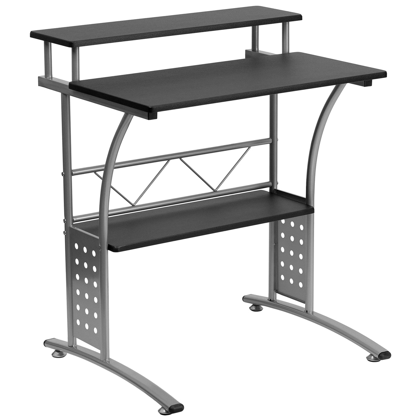 Flash Furniture Calder Work From Home Kit - Black Computer Desk, Ergonomic Mesh Office Chair and Locking Mobile Filing Cabinet with Side Handles