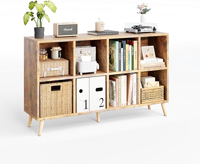 8-Cube Bookshelf 2 Tier Retro Bookcase