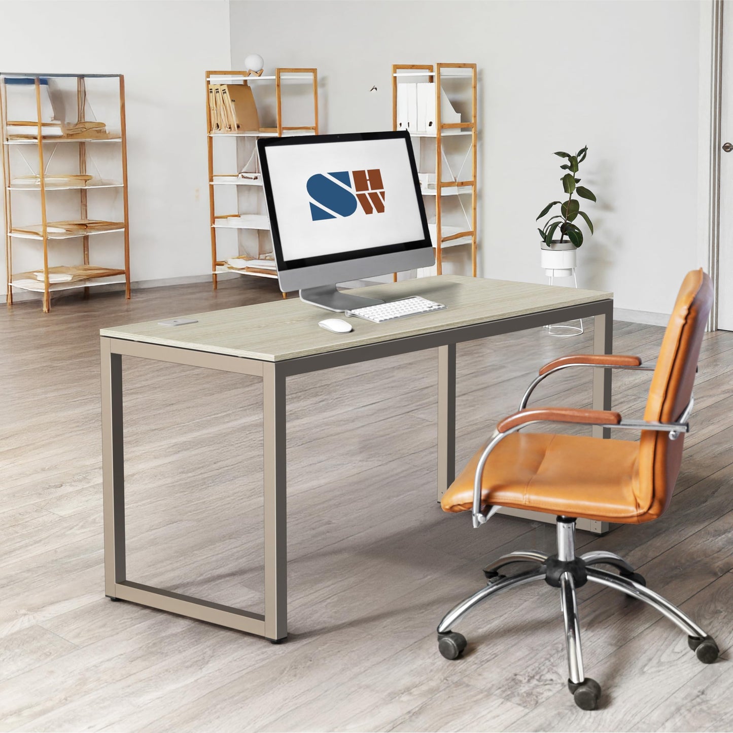 SHW 48-Inch Commercial-Grade Office Computer Desk, Maple