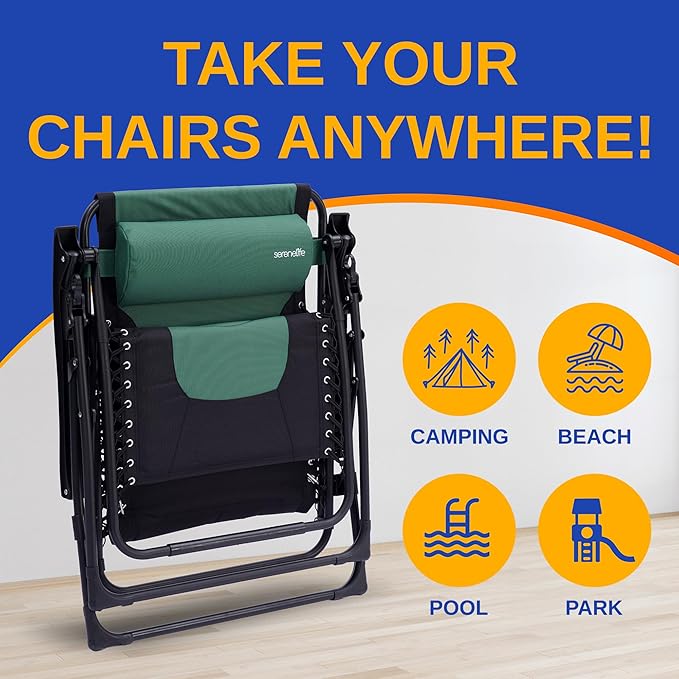 SereneLife Padded Zero Gravity Lounge Chair