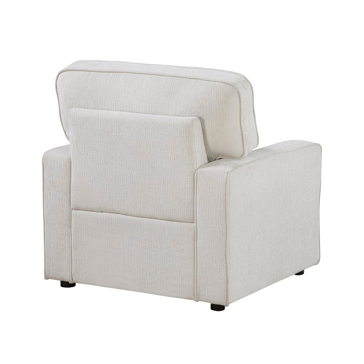 Lexicon Modern Accent Chair, Chenille Upholstered Single Sofa Chair, Track Arm, Reversible Cushions, Removable Cushion Cover, Easy Assembly for Living Room/Office/Reading Spaces, Beige