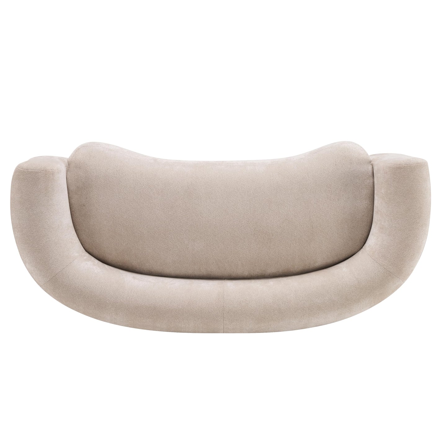 Christopher Knight Home 87.75" Curved Sleeper Sofa, 3 Seater Deep Seat Modular Floor Couch, Upholstered Chenille Fabric Comfy Cloud Couch with Round Arms & Curved Back for Living Room Bedroom, Almond