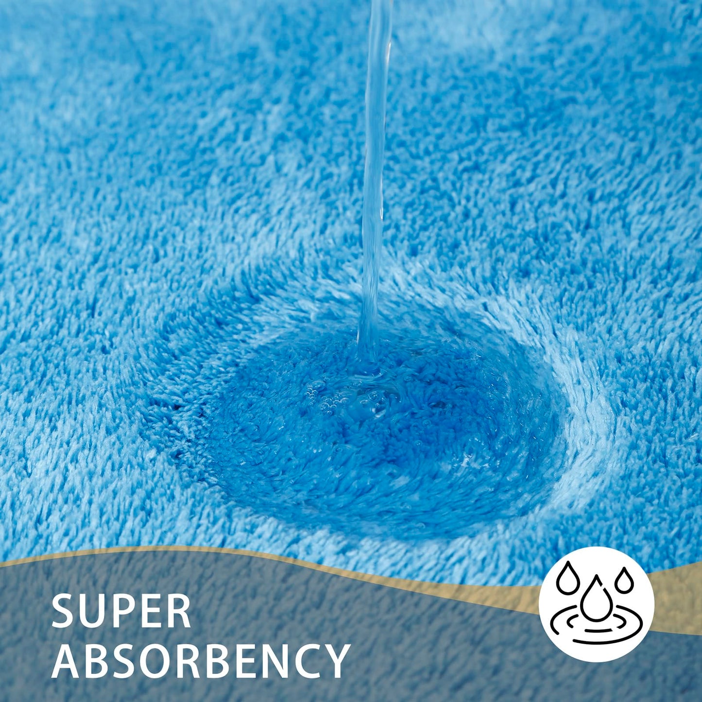 MINIDEAR Toilet Rugs 24x20 - U Shaped Lake Blue Thick Memory Foam Contour Rugs,Ultra Soft & Plush Fluffy, Non-Slip, Quick Dry, Absorbent Washable Floor Microfiber Mat for Home Decor Accessories
