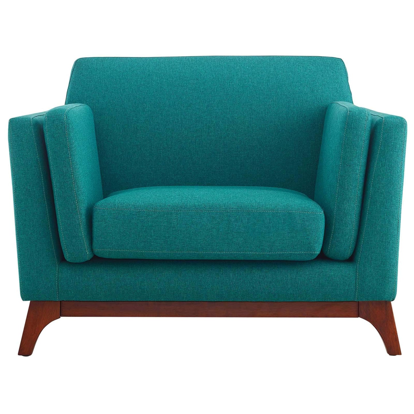 Modway Chance Mid-Century Modern Upholstered Fabric Accent Lounge Arm Chair In Teal
