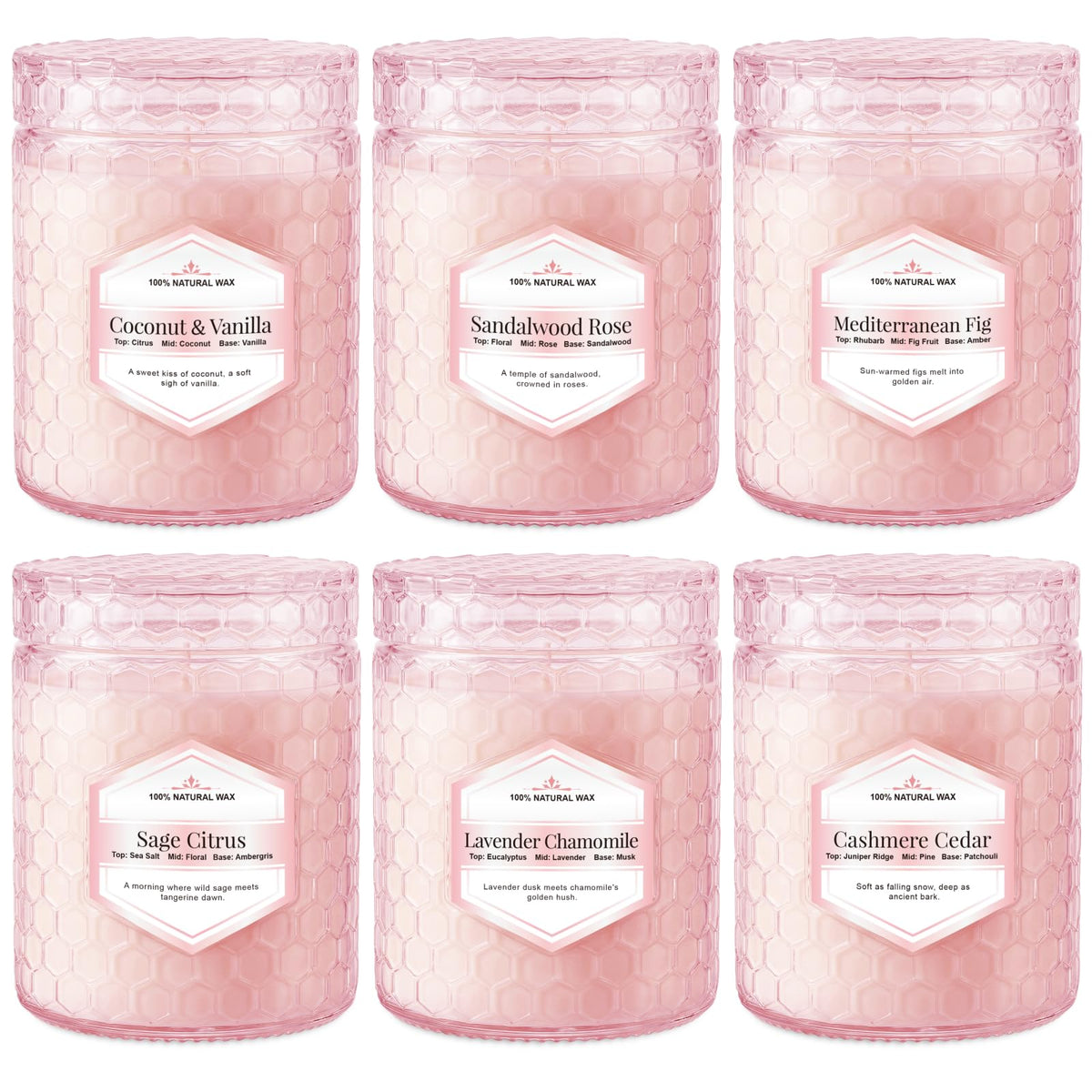6 Pack Soy Wax Candles Sets, Scented Candles Gifts Sets for Women Birthday Christmas, 5.5 Oz Each Natural Aromatherapy Candles for Home, Spa, Relaxation & Home Decoration