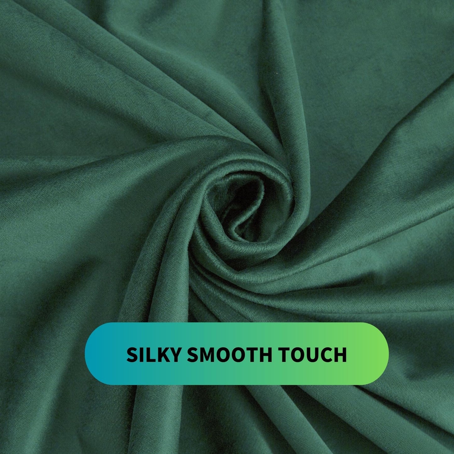 Aljctns Dark Green Velvet Curtains 90 inches Long Luxury 85% Blackout Curtains for Bedroom Living Room,Thermal Insulated Super Soft Window Drapes Rod Pocket & Back Tab, 52" W x 90" L, 2 Panels