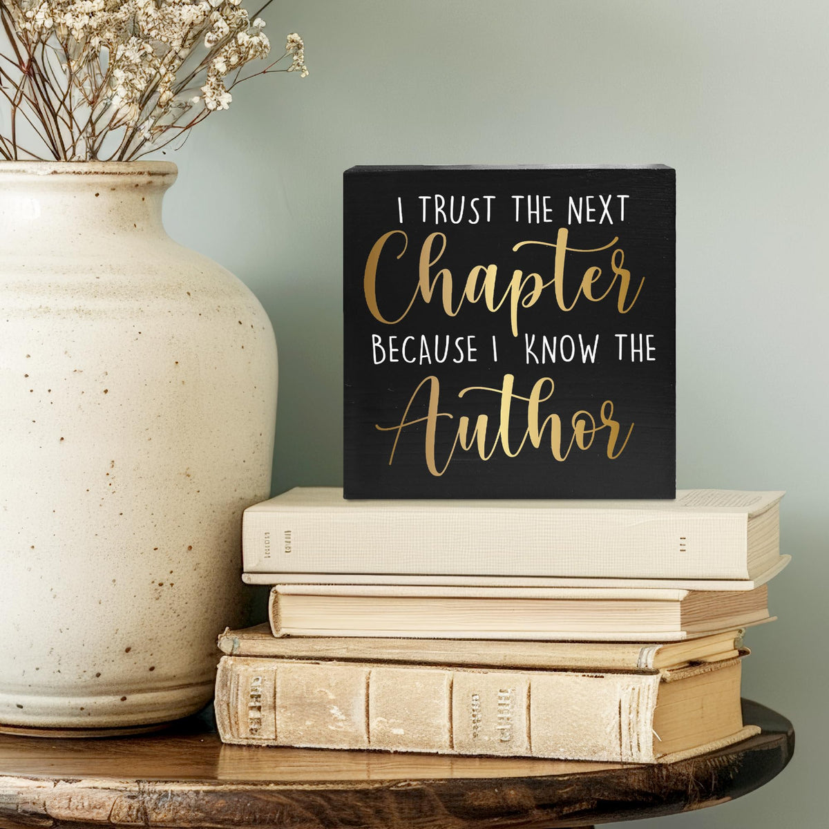 Graduation Quote Wood Box Sign I Trust The Next Chapter Wooden Box Block Sign Rustic Home Shelf Wall Decoration Grad Gift Inspirational Graduation Christmas Gift 5x5 C26