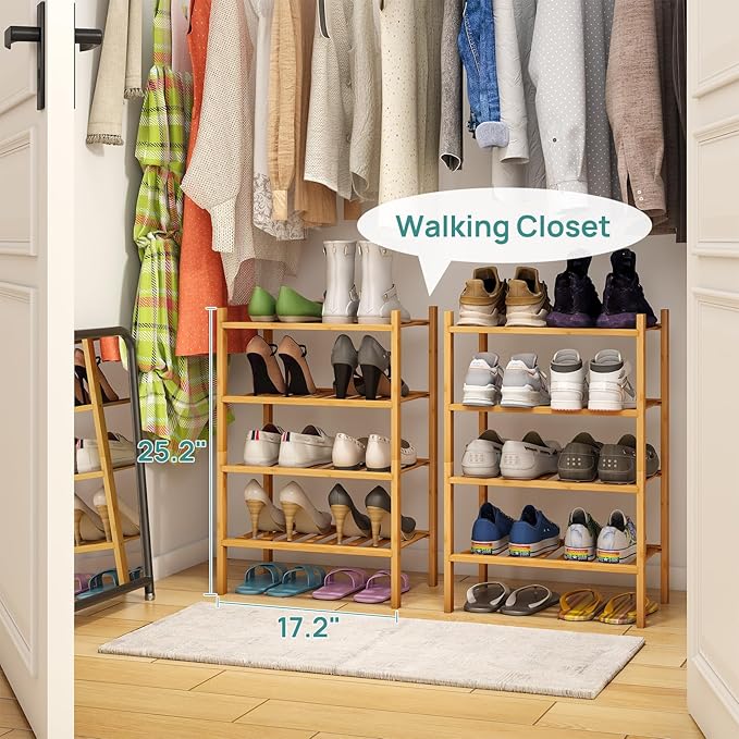 viewcare Small Shoe Rack, 4-Tier Rack