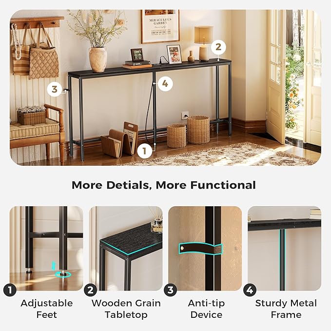 SUPERJARE 70 Inch Console Table
