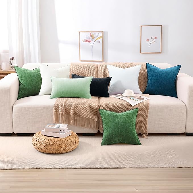 decorUhome Summer Couch Euro Sham Throw Pillow Covers 22x22 Set of 2,