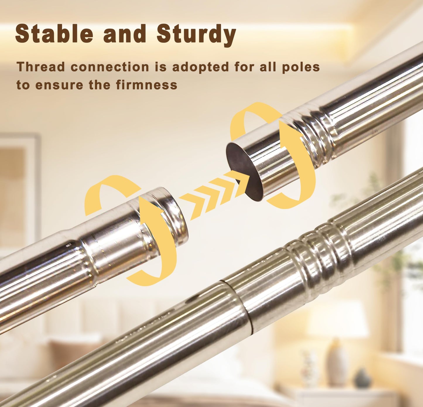 KEVIDA Queen Size Canopy Bed Frame, Stainless Steel Bed Post Poles with Aluminum Connectors Thicken Canopy for Wood or Metal Beds Bedroom Decor