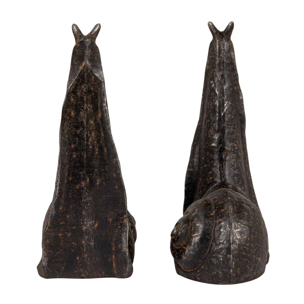 Creative Co-Op Decorative Distressed Cast Iron Snail Bookends, Antique Black Finish