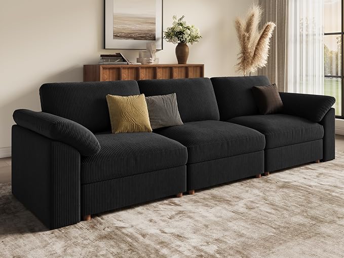 EASE MOOSE Sectional Modular Sofa, Comfty 3 Seat Cloud Couch, FSC Certified