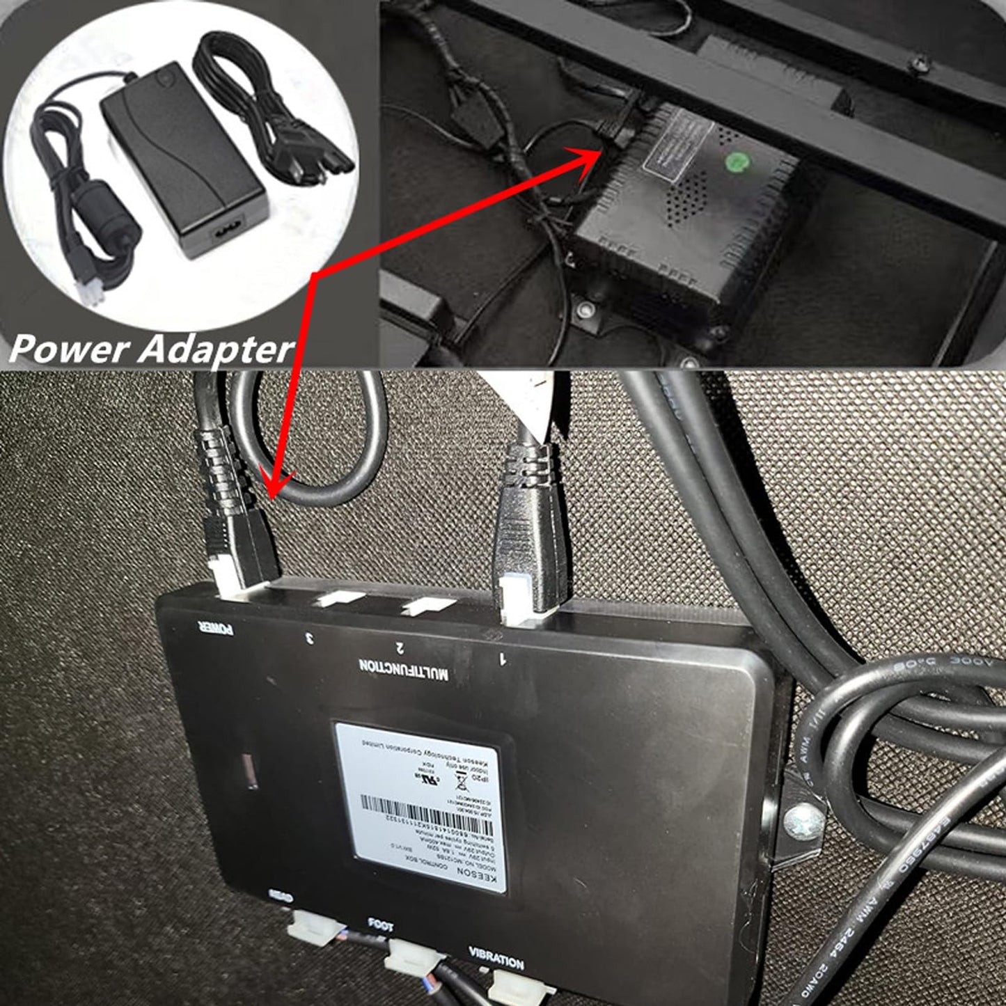 Power Adapter 2-Pin for Claiks P1.01.001 P101001 40" 48" 55" 63" 40x24 48X24 55X24 63X24 Inches Electric Standing Desk Adjustable Height Stand up Desk YH-K290018-C Power Supply Cord Charger PSU