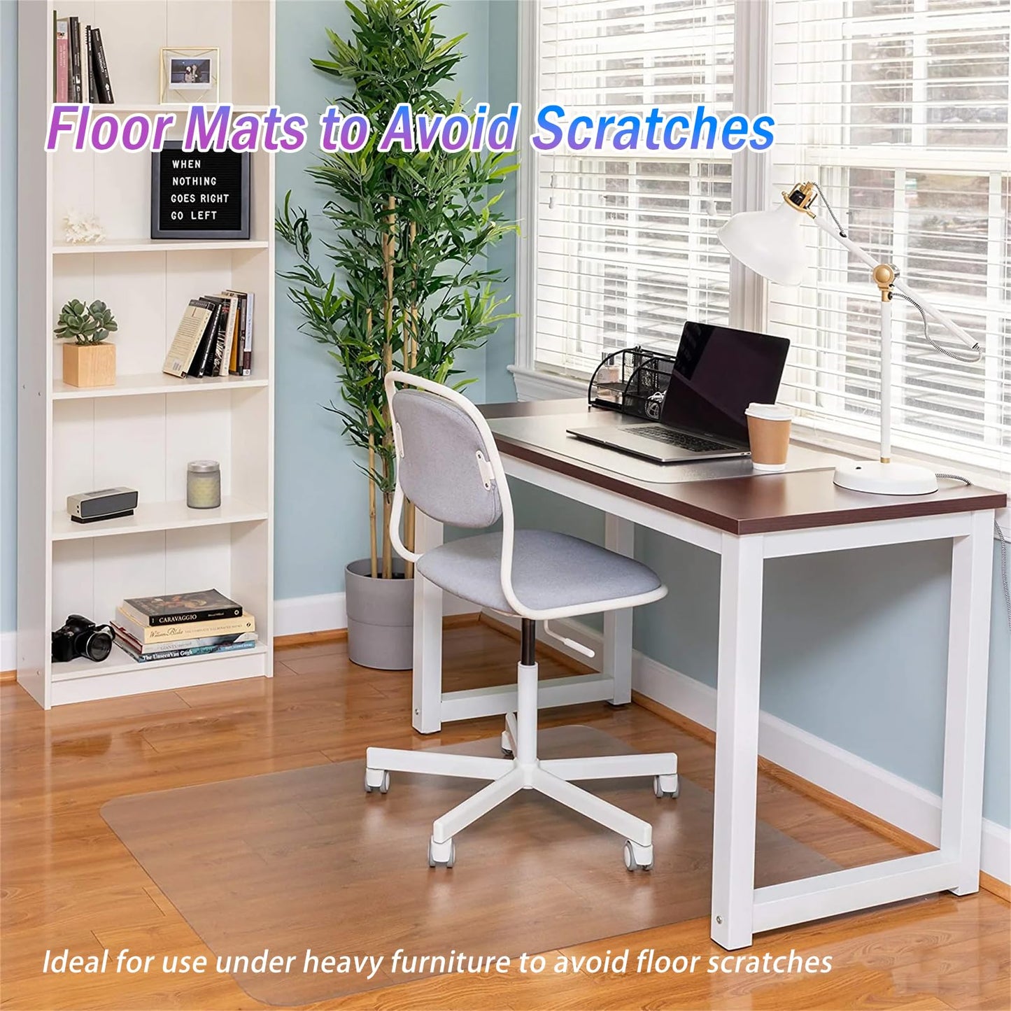 JanJunDec Clear Desk Pad Blotter on Top of Desks, 18x36 Inch Plastic Desk Cover Protector, Rectangular Vinyl Desk Pad, PVC Plastic Table Cover for Office Dresser Night Stand Computer Writing Desktop
