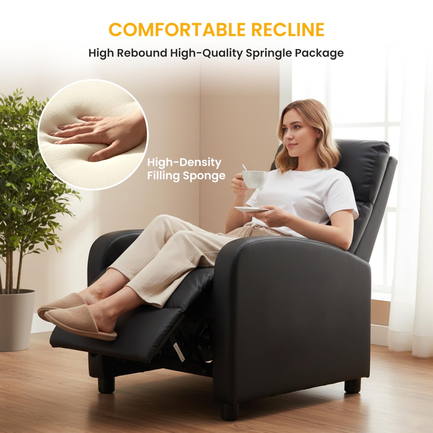 HealSmart Modern Accent Armchair, Cozy Upholstered Lounge Seat with Backrest, Stylish Leisure Chair for Living Room, Bedroom, Reading Nook & Reception Area, Gray
