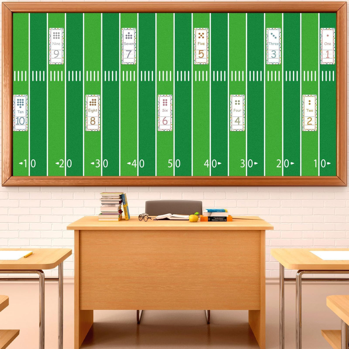 Qyeahkj Football Field Paper Roll - Fade Resistant Green Sports Background Paper - 17.7in x 20ft
