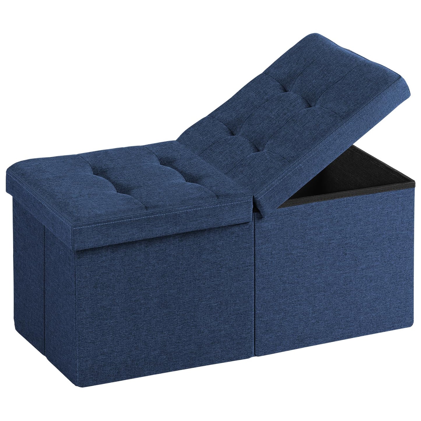 Snuvid 30-INCH Ottoman with Storage, Footrest Storage Bench, End of Bed Bench Coffee Table for Living Room, Bedroom, Entryway (Blue)