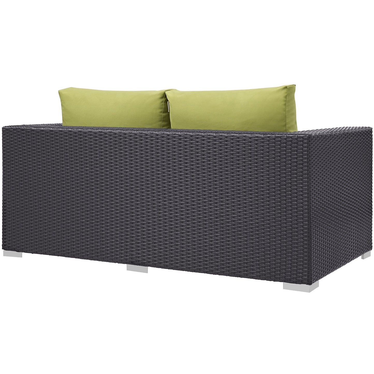 Modway Convene Wicker Rattan Outdoor Patio Loveseat in Espresso Peridot
