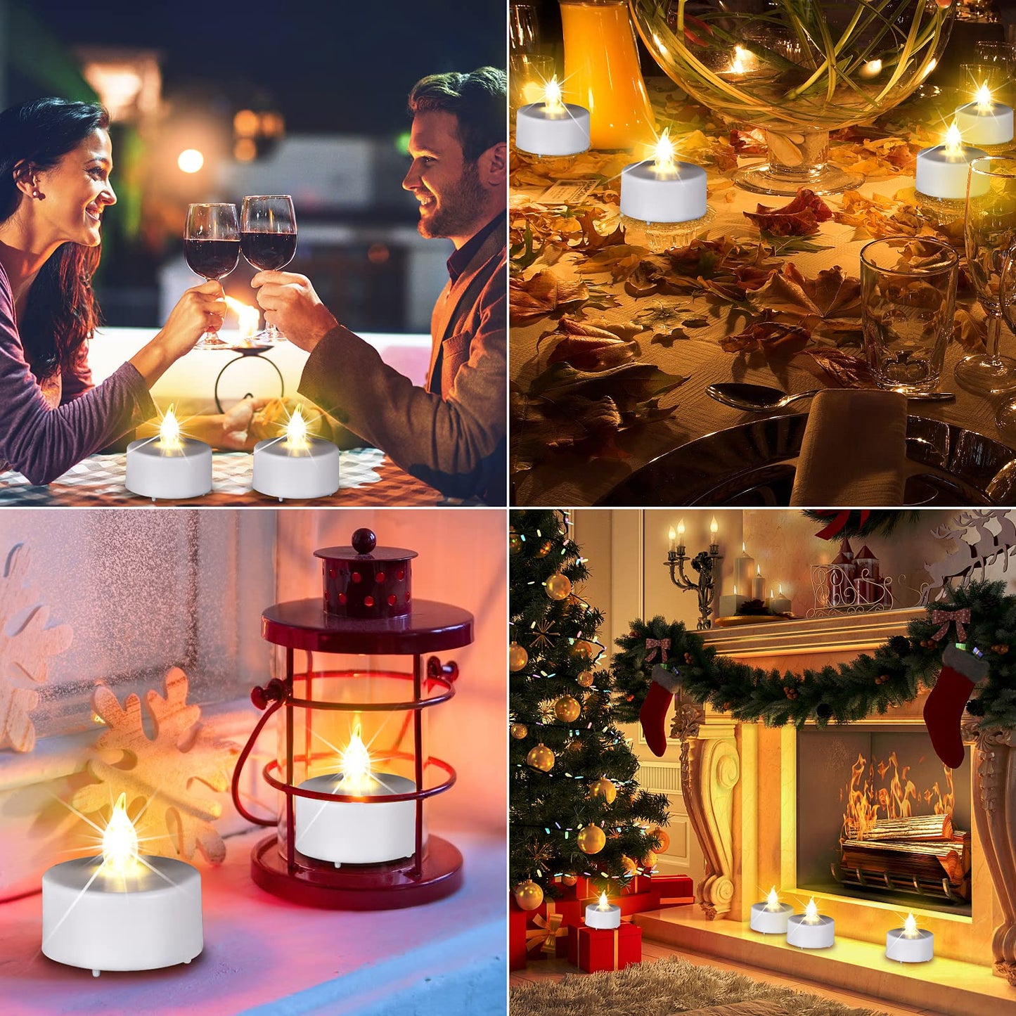 Tea Lights Flameless Battery Operated Candles-50 Pack LED Electric Flickering Votive Candle Long Lasting 200 Hours, Realistic and Bright for Seasonal Festive Celebrations Decoration Warm White