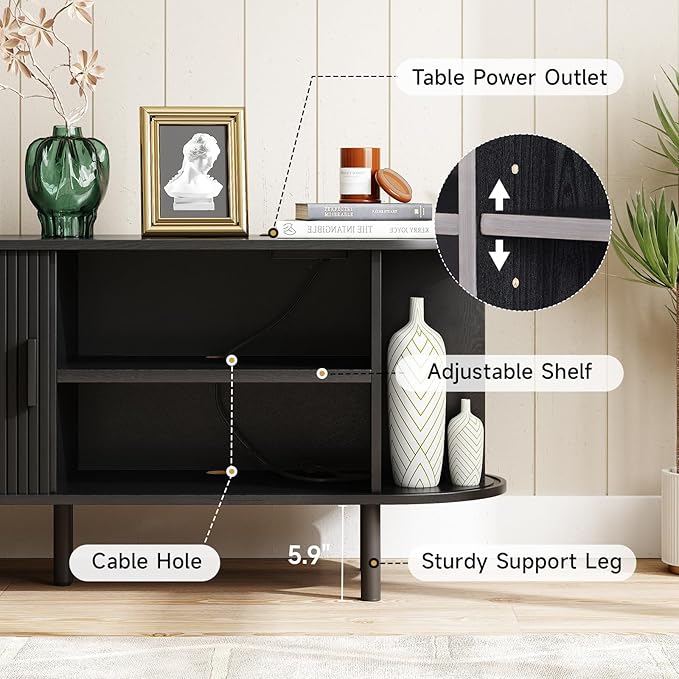 ONBRILL 55" TV Stand with Power Outlet