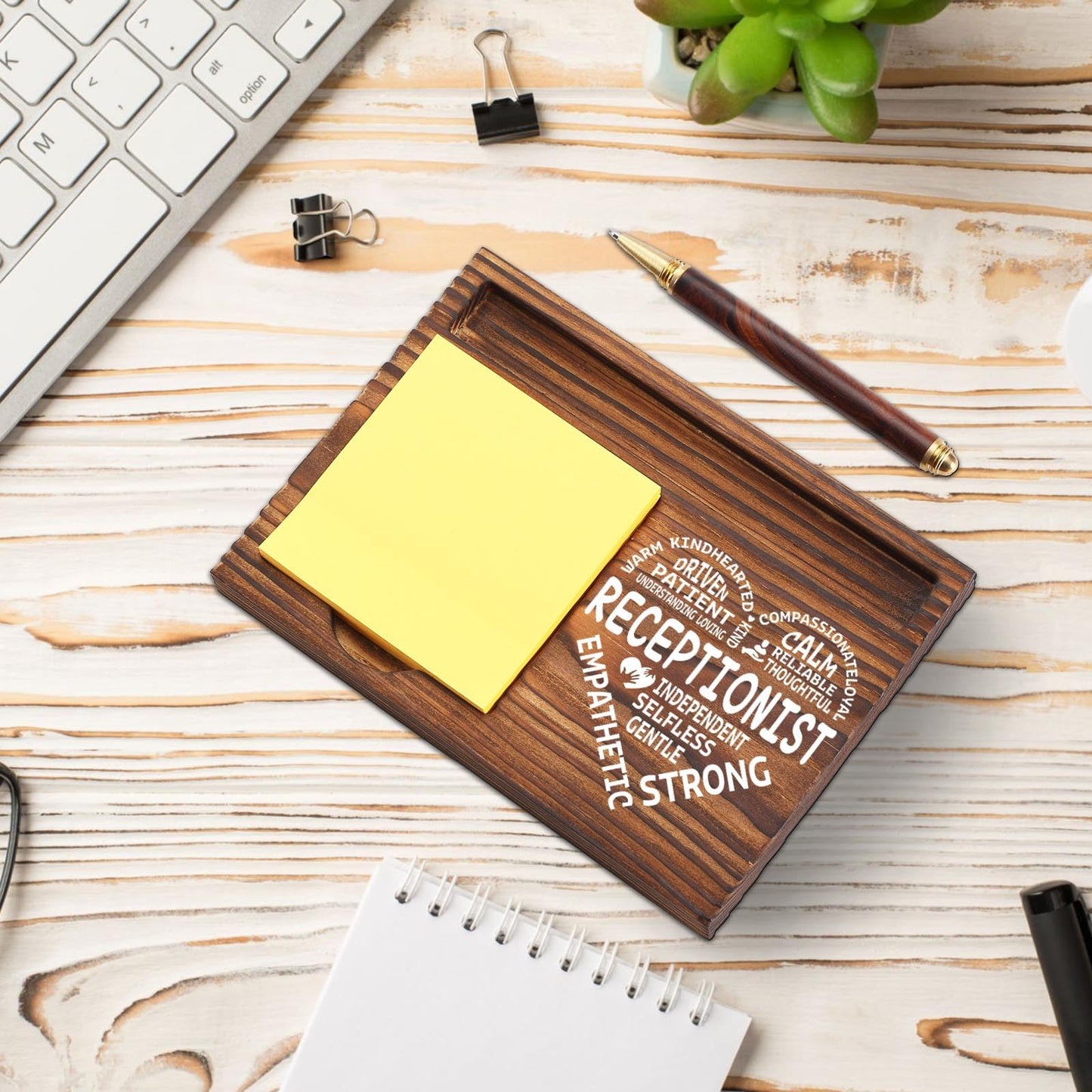 Receptionist Appreciation Gifts for Receptionist School Secretary Office Assistant Front Desk Admin, Thank You Administrative Assistant Secretary Week Gift Desk Self-Stick Note Pad Holders TZP04