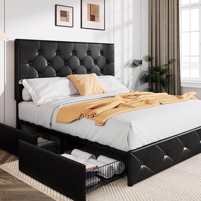 Allewie Upholstered Full Size Platform Bed Frame