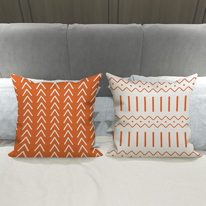 YCOLL Fall Pillow Covers 22x22 Set of 4, Modern Sofa Throw Pillow Cover