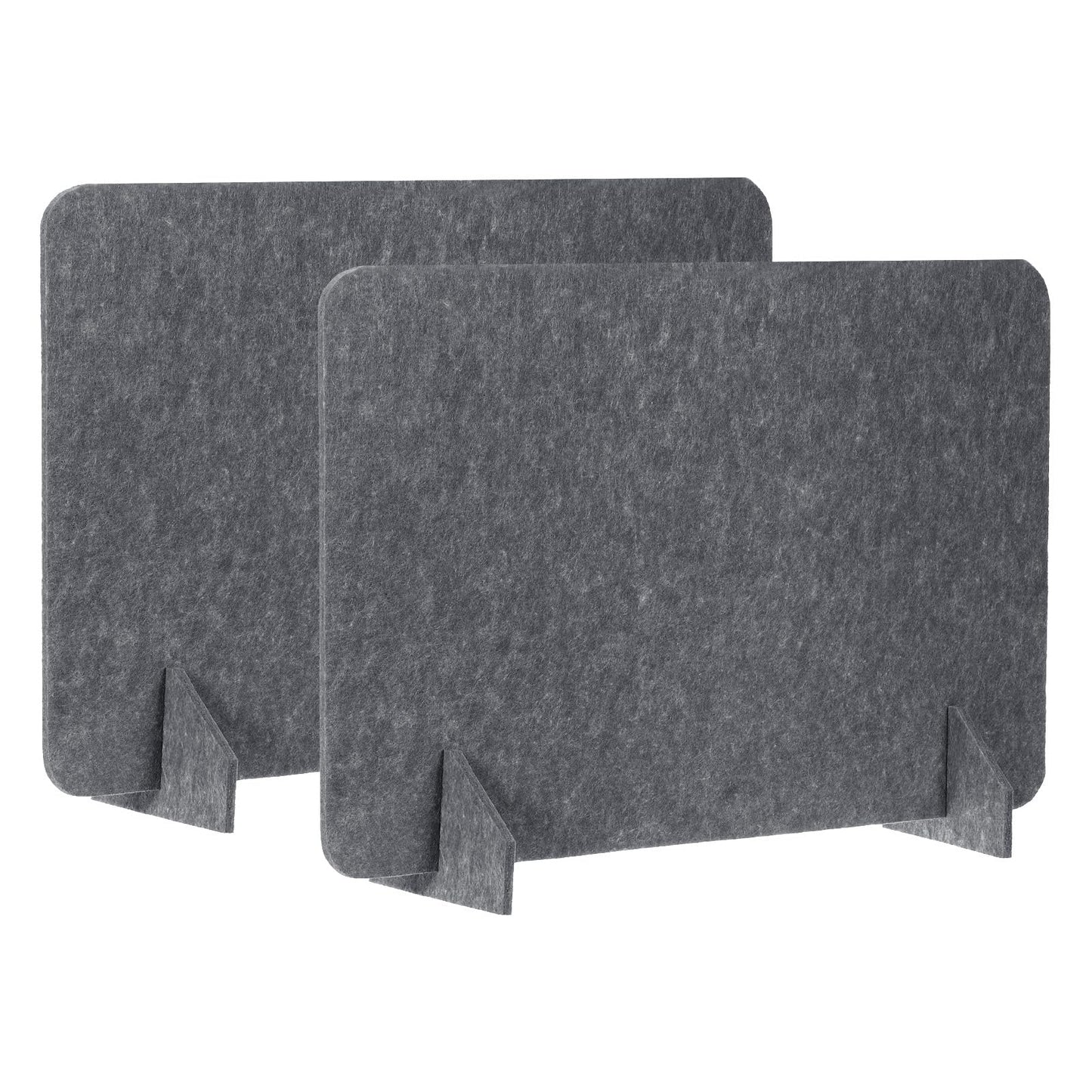 PATIKIL Desk Divider, 2 Set 24 x 16 Inch Acoustic Freestanding Desk Divider Desk Privacy Panel with 4 Pcs Support Feet for Library Office Workstation, Dark Grey